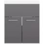 Mueble con lavabo madera de ingeniería gris brillante de vidaXL, Tocadores de baño - Ref: Foro24-3070819, Precio: 117,83 €, D...