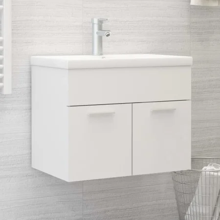 Mueble con lavabo blanco brillante aglomerado de vidaXL, Tocadores de baño - Ref: Foro24-3070820, Precio: 140,82 €, Descuento: %