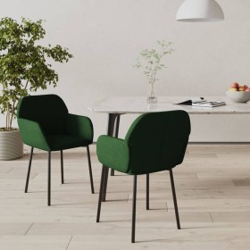 Sillas de comedor 2 unidades terciopelo verde oscuro de , Sillas de comedor - Ref: Foro24-344703, Precio: 112,11 €, Descuento: %