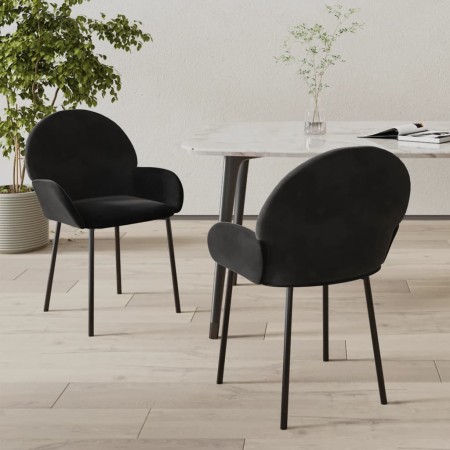 Sillas de comedor 2 unidades terciopelo negro de , Sillas de comedor - Ref: Foro24-344769, Precio: 130,08 €, Descuento: %