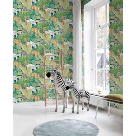 Noordwand Papel de pared Good Vibes Jungle Animals verde y negro de , Papel pintado - Ref: Foro24-440442, Precio: 29,21 €, De...