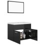 Conjunto de muebles de baño aglomerado negro brillante de vidaXL, Muebles de baño - Ref: Foro24-3070872, Precio: 149,35 €, De...