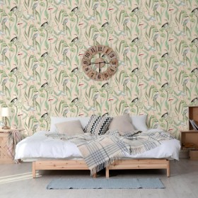 DUTCH WALLCOVERINGS Papel pintado Flamingo color crema y menta de , Papel pintado - Ref: Foro24-442563, Precio: 26,90 €, Desc...