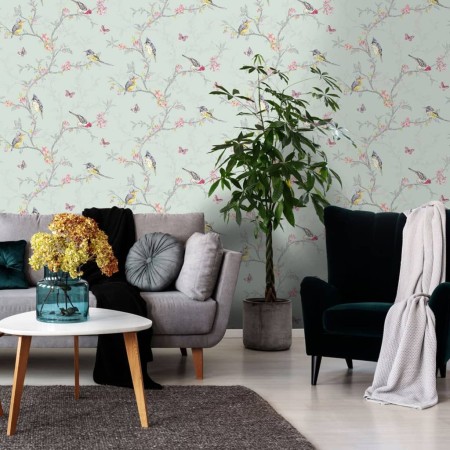 DUTCH WALLCOVERINGS Papel pintado Phoebe verde mint de , Papel pintado - Ref: Foro24-442561, Precio: 27,03 €, Descuento: %
