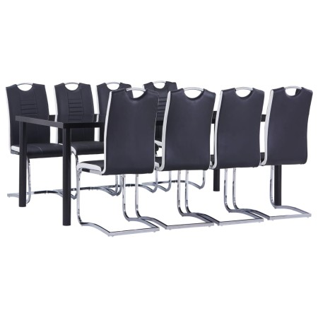 Juego de comedor 9 piezas cuero sintético negro de , muebles para cocinas y comedores - Ref: Foro24-3053165, Precio: 880,46 €...