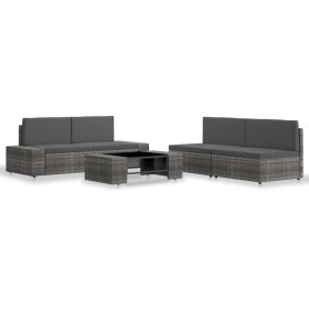 Juego de muebles de jardín 5 piezas ratán sintético gris de , Conjuntos de jardín - Ref: Foro24-3054606, Precio: 414,80 €, De...