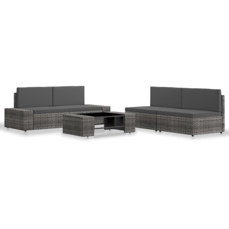 Juego de muebles de jardín 5 piezas ratán sintético gris de , Conjuntos de jardín - Ref: Foro24-3054606, Precio: 414,80 €, De...