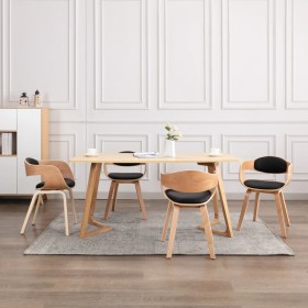 Sillas de comedor 4 uds madera curvada y cuero sintético de , Sillas de comedor - Ref: Foro24-3054818, Precio: 555,92 €, Desc...