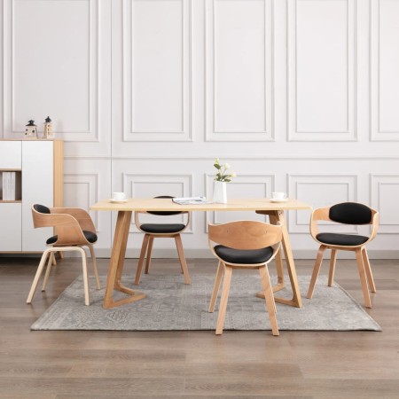 Sillas de comedor 4 uds madera curvada y cuero sintético de , Sillas de comedor - Ref: Foro24-3054818, Precio: 555,92 €, Desc...