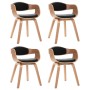 Sillas de comedor 4 uds madera curvada y cuero sintético de , Sillas de comedor - Ref: Foro24-3054818, Precio: 555,92 €, Desc...