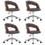 Sillas de comedor girartorias 4 uds madera curvada y tela gris de , Sillas de comedor - Ref: Foro24-3054921, Precio: 483,73 €...