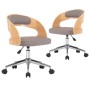 Sillas comedor giratorias 2 uds madera curvada tela gris taupe de , Sillas de comedor - Ref: Foro24-3054923, Precio: 262,98 €...