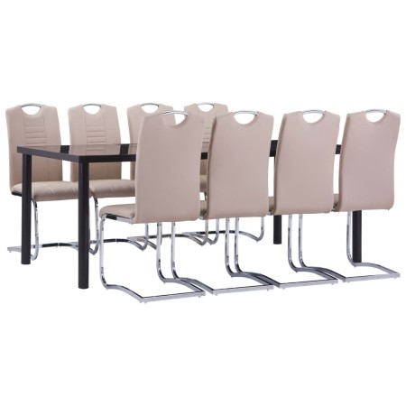 Juego de comedor 9 piezas cuero sintético color capuchino de , muebles para cocinas y comedores - Ref: Foro24-3053171, Precio...