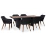 Juego de comedor de jardín 7 piezas ratán sintético negro de , Conjuntos de jardín - Ref: Foro24-3057812, Precio: 949,89 €, D...