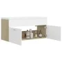 Mueble con lavabo aglomerado blanco y roble Sonoma de vidaXL, Tocadores de baño - Ref: Foro24-3070852, Precio: 275,94 €, Desc...