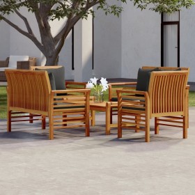 Juego de muebles jardín 5 pzas con cojines madera maciza acacia de , Conjuntos de jardín - Ref: Foro24-3058100, Precio: 693,0...