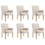 Sillas de comedor con reposabrazos 6 unidades de tela beige de , Sillas de comedor - Ref: Foro24-3058299, Precio: 1,00 €, Des...