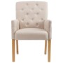 Sillas de comedor con reposabrazos 6 unidades de tela beige de , Sillas de comedor - Ref: Foro24-3058299, Precio: 1,00 €, Des...