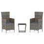 Set de muebles de jardín 3 pzas y cojines ratán sintético gris de , Conjuntos de jardín - Ref: Foro24-3059364, Precio: 331,46...