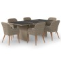 Juego de comedor para jardín 7 piezas ratán sintético marrón de , Conjuntos de jardín - Ref: Foro24-3059483, Precio: 923,24 €...