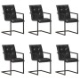 Sillas voladizas de comedor 6 unidades cuero auténtico negro de , Sillas de comedor - Ref: Foro24-3059820, Precio: 926,69 €, ...
