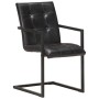 Sillas voladizas de comedor 6 unidades cuero auténtico negro de , Sillas de comedor - Ref: Foro24-3059820, Precio: 926,69 €, ...