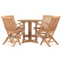 Set de comedor de jardín plegable 5 pzas madera maciza de teca de , Conjuntos de jardín - Ref: Foro24-3059978, Precio: 531,58...