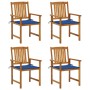 Sillas de jardín con cojines 4 unidades madera maciza de acacia de , Sillas de jardín - Ref: Foro24-3061188, Precio: 329,07 €...