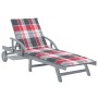 Tumbona de jardín con cojín madera maciza de acacia de , Tumbonas - Ref: Foro24-3061342, Precio: 208,57 €, Descuento: %