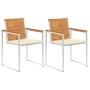 Sillas de jardín con cojines 2 uds madera maciza acacia y acero de , Sillas de jardín - Ref: Foro24-3061490, Precio: 233,26 €...
