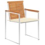 Sillas de jardín con cojines 2 uds madera maciza acacia y acero de , Sillas de jardín - Ref: Foro24-3061490, Precio: 233,26 €...