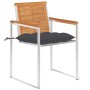 Sillas de jardín con cojines 2 uds madera maciza acacia y acero de , Sillas de jardín - Ref: Foro24-3061503, Precio: 240,03 €...