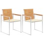 Sillas de jardín con cojines 2 uds madera maciza teca y acero de , Sillas de jardín - Ref: Foro24-3061517, Precio: 277,70 €, ...