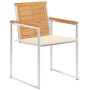 Sillas de jardín con cojines 2 uds madera maciza teca y acero de , Sillas de jardín - Ref: Foro24-3061517, Precio: 277,70 €, ...