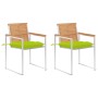 Sillas de jardín con cojines 2 uds madera maciza teca y acero de , Sillas de jardín - Ref: Foro24-3061541, Precio: 281,63 €, ...