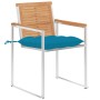 Sillas de jardín con cojines 2 uds madera maciza teca y acero de , Sillas de jardín - Ref: Foro24-3061534, Precio: 277,07 €, ...