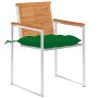 Sillas de jardín con cojines 2 uds madera maciza acacia y acero de , Sillas de jardín - Ref: Foro24-3061508, Precio: 264,07 €...