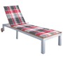 Tumbona con cojín madera maciza de acacia y acero galvanizado de , Tumbonas - Ref: Foro24-3061555, Precio: 275,34 €, Descuent...