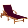 Tumbona de jardín con cojín madera maciza de acacia de , Tumbonas - Ref: Foro24-3061611, Precio: 245,94 €, Descuento: %