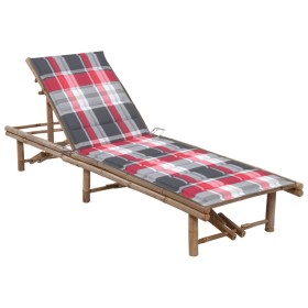 Tumbona de jardín con cojín bambú de , Tumbonas - Ref: Foro24-3061645, Precio: 201,24 €, Descuento: %