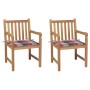 Sillas de jardín 2 uds madera de teca y cojines a cuadros rojos de , Sillas de jardín - Ref: Foro24-3062743, Precio: 308,49 €...
