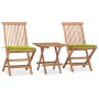 Set comedor de jardín plegable 3 piezas madera de teca cojines de , Conjuntos de jardín - Ref: Foro24-3063209, Precio: 166,22...