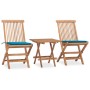 Set comedor de jardín plegable 3 piezas madera de teca cojines de , Conjuntos de jardín - Ref: Foro24-3063202, Precio: 163,57...