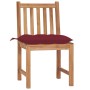 Sillas de jardín 2 unidades madera maciza de teca con cojines de , Sillas de jardín - Ref: Foro24-3062940, Precio: 235,99 €, ...