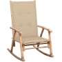 Silla mecedora con cojín bambú de , Sillas de jardín - Ref: Foro24-3063906, Precio: 140,11 €, Descuento: %