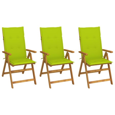 Sillas de jardín plegables 3 uds y cojines madera maciza acacia de , Sillas de jardín - Ref: Foro24-3064100, Precio: 256,74 €...