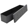 Banco almacenaje plegable lino sintético 150x38x38 gris oscuro de , Bancos para recibidores y almacenamiento - Ref: Foro24-24...