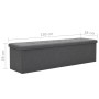 Banco almacenaje plegable lino sintético 150x38x38 gris oscuro de , Bancos para recibidores y almacenamiento - Ref: Foro24-24...