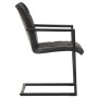 Sillas voladizas de comedor 2 unidades cuero auténtico negro de , Sillas de comedor - Ref: Foro24-321852, Precio: 305,32 €, D...
