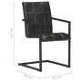 Sillas voladizas de comedor 2 unidades cuero auténtico negro de , Sillas de comedor - Ref: Foro24-321852, Precio: 305,32 €, D...